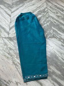 Teal Embellished Palazzos
