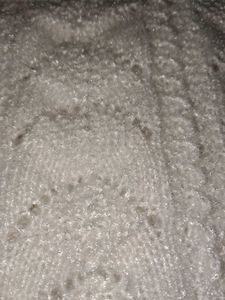 White Knitted Sleeveless Cardigan