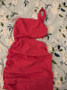 Zara Ruched One-Shoulder Dress