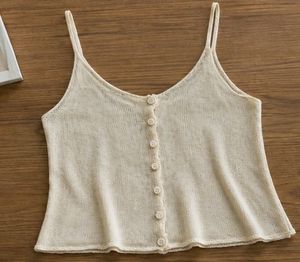 Cream Button-Up Knit Cami Top