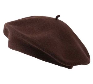 Brown Wool Beret Hat