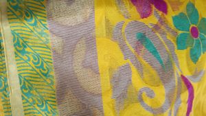 Jute Cotton Yellow Saree