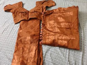 Elegant Bronze Assamese  Saree with Blouse