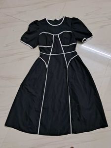Chic Black & White Contrast Dress