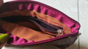 Stylish Brown Faux Leather Clutch