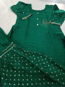 Elegant Green Kurta Set with Sharara
