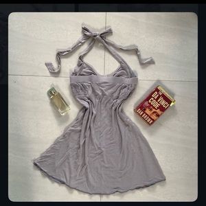 Gray Halter Neck Mini Dress⭐️
