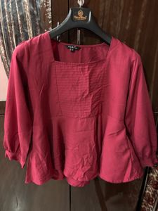 Stylish Red Peplum Top