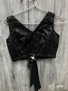 Sparkling Black Sequined Blouse