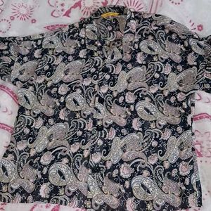 Elegant Paisley Print V-Neck Top - Stylish Western
