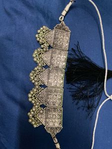 Boho Oxidized Silver Necklace