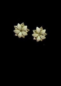 White Flower Stud Earrings