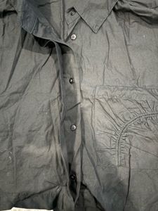 Black Short Sleeve Collared Top