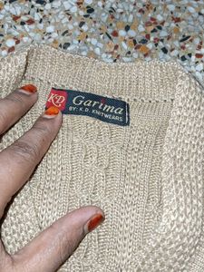 Classic Beige Cable Knit Vest