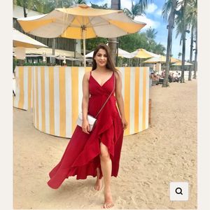Maroon flare Dress