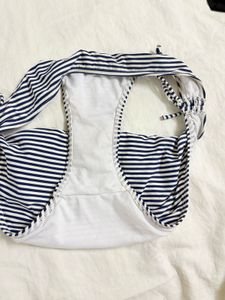 Striped Bikini Bottom with Ties