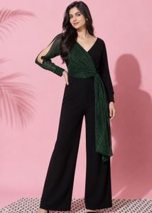 Chic Black & Green Jumpsuit