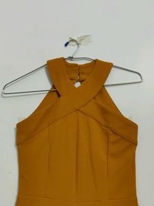 Mustard Yellow Halter Neck Jumpsuit
