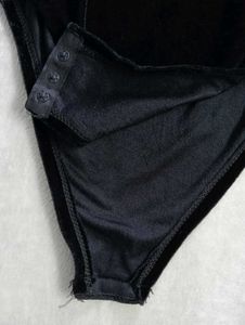 Elegant Black Velvet Bodysuit