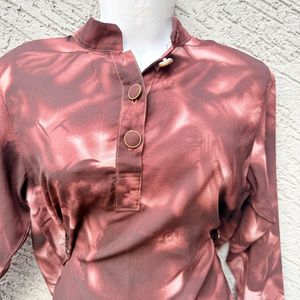 Maroon Tie-Dye Kurta