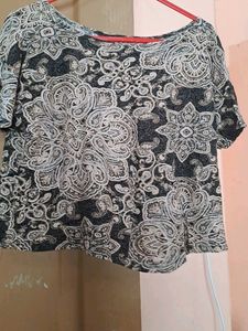 Elegant Paisley Print  boxy Top