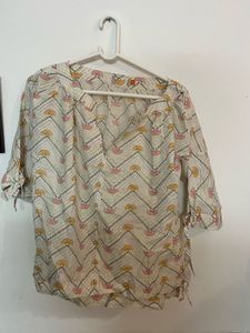 Boho Abstract Print Blouse