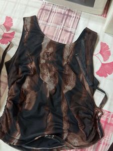 Stylish Ruched Tie-Dye Tank Top