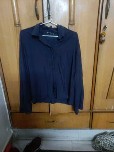 Classic Navy Blue Collared Shirt