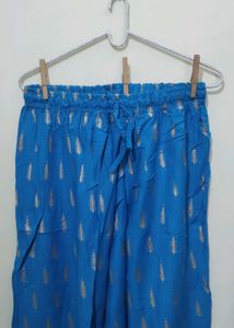 Blue Ethnic Palazzo Pants