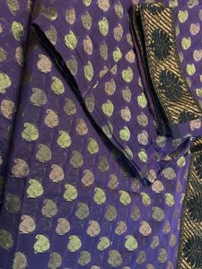 purple banarsi saree festive wear