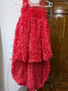 Designed Long Frock With Floral Back Perfec