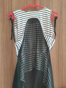 Striped High-Low Tunic Top
