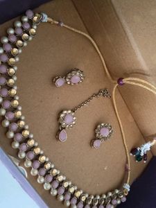 Pink &amp; Gold Jewelry Set