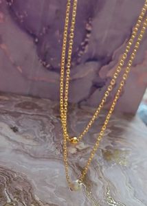 Gold Tone Layered Pearl Necklace New peice 💕