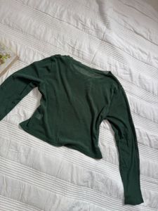Sheer Green Long Sleeve Top