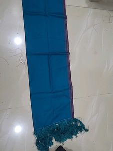 Elegant Teal Dupatta with Tassels