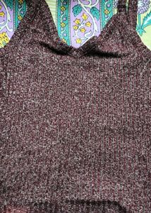 Maroon Ribbed Tank Top
