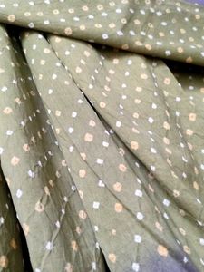 Purple &amp; Olive Green Bandhani Saree