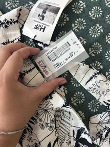White &amp; Black Fern Print Top