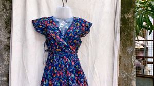I. Floral Print Wrap Dress