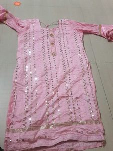 Pink Embellished Kurta