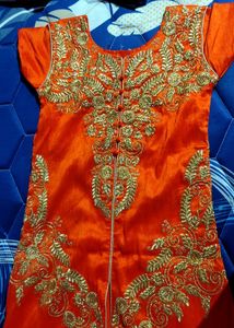 Embellished Rajasthani Orange Kurta🧡