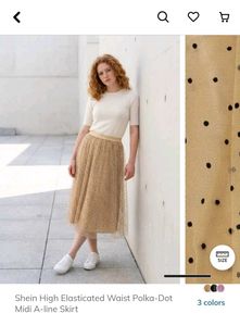 Shein Polka-Dot Midi Skirt