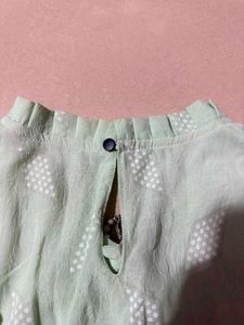 Light Green Printed Top with Charm