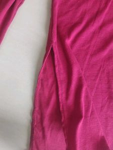 Pink Mock Neck Long Sleeve Top