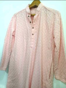Men's Pink Chikankari Kurta