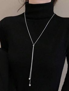 Adjustable Silver Tassel Necklace