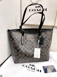 COACH* *SIGNATURE MONOGRAM CITY TOTE BAG*