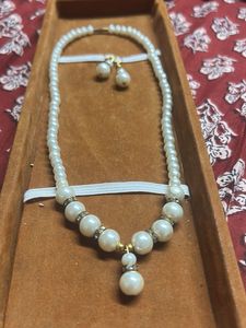 Pearl Necklace and Earring Set
