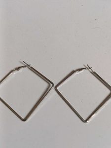Geometric Square n round Hoops Earrings
